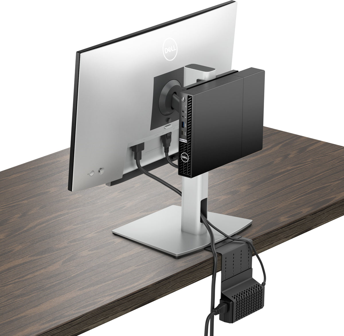 DELL MFS22 68.6 cm (27") Desk Silver, Black