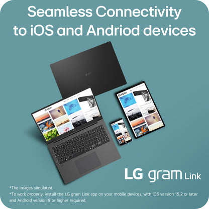 LG Gram 16Z90TL-G 16" Hybrid AI Copilot+ Laptop - Intel® Core™ Ultra 7 256V, 512GB SSD, 16 GB RAM - Black - [2025]