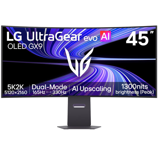 LG UltraGear evo�GX9 45GX950B 45" OLED 5K2K 165Hz 0.03ms Curved Gaming Monitor with AI Upscaling