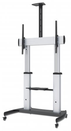 Manhattan Trolley Mount Stand for TV & Monitors, For screens: 60" to 100",VESA compatibility:all between 200x200 to 800x600mm -check the dimensions of the four mounting holes on back of screen to ensure it fits,Max 100kg,Height adjustable 1200 to 1685mm,L