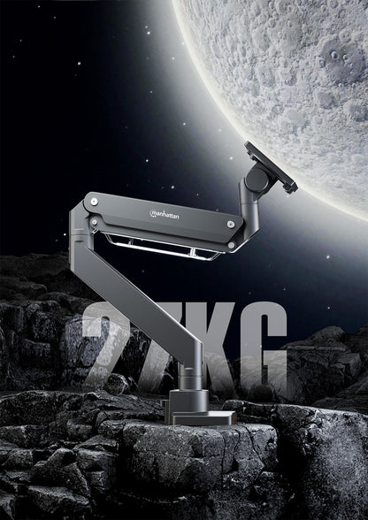 Manhattan Desk Mount for TV & Monitors (Full Motion Gas Spring), For screens 13" to 42", C-Clamp or Grommet Assembly,VESA compatibility: all between 75x75mm to 200x200mm - check the dimensions of the four mounting holes on back of screen to ensure it fits