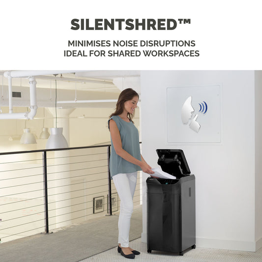 Fellowes Paper Shredder 350 Sheet Auto Feed Cross Cut Shredder AutoMax 350C Shredder with 68 Litre Bin High Security P4