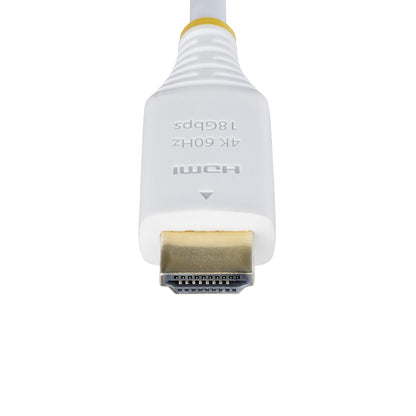 StarTech.com 6ft (1.8m) Premium Certified High Speed HDMI Cable, 4K 60Hz/1440p 144Hz, HDR10/HDCP 2.2/ARC, 18Gbps, UHD HDMI 2.0 Cord for TV/Monitor/Display, TPE Jacket, White