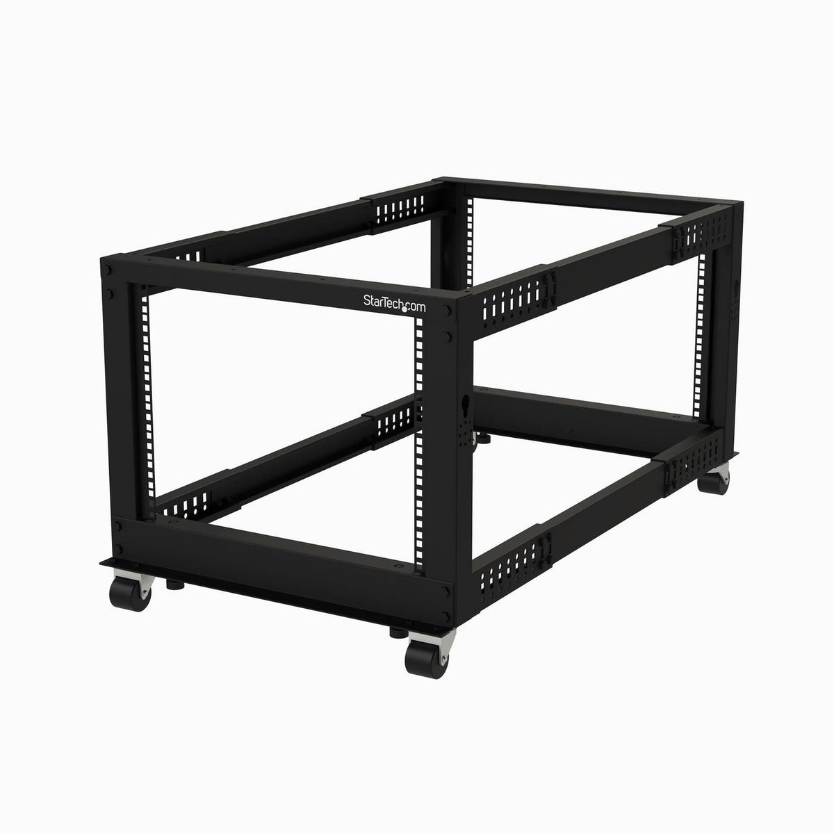 StarTech.com 8U 19" Open Frame Server Rack - Compact 4 Post Adjustable Depth (22-40") Mobile - Free Standing Network/Computer Equipment Data Rack -