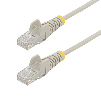 StarTech.com 5m Gray Slim CAT6 Ethernet Cable, Snagless, 100W PoE, UTP, LSZH, 28AWG Pure Bare Copper Wire, Slim RJ45 Network Patch Cord w/Strain Reliefs, Individually Tested