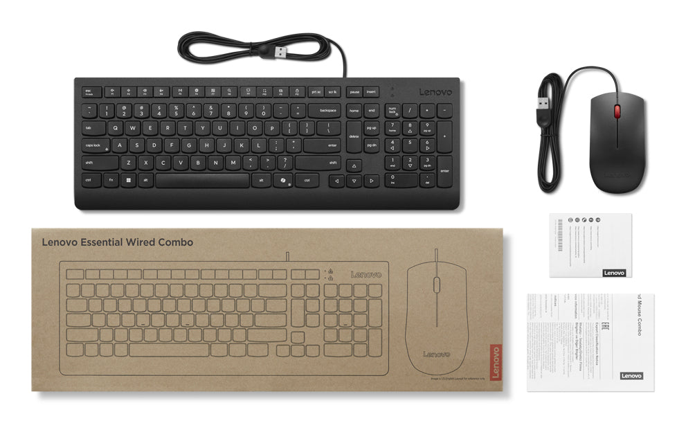 Lenovo 4X31R64446 keyboard Mouse included Universal USB Nordic Black