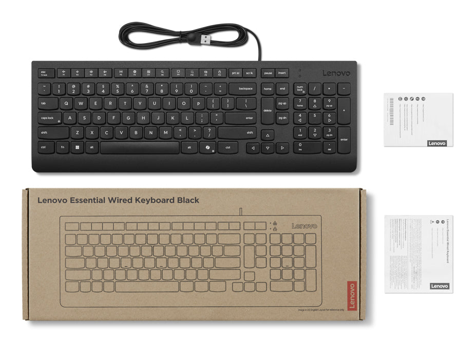 Lenovo 4Y41R64681 keyboard Home/Office USB Nordic Black