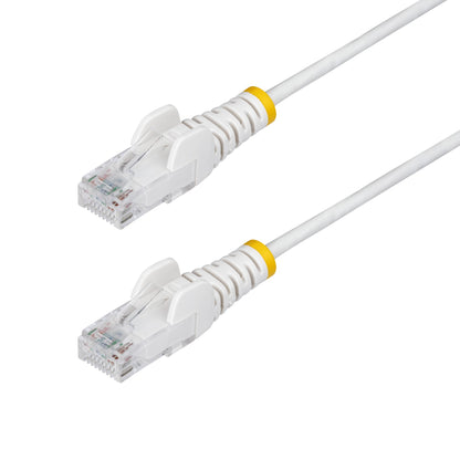 StarTech.com 1m White Slim CAT6 Ethernet Cable, Snagless, 100W PoE, UTP, LSZH, 28AWG Pure Bare Copper Wire, Slim RJ45 Network Patch Cord w/Strain Reliefs, Individually Tested