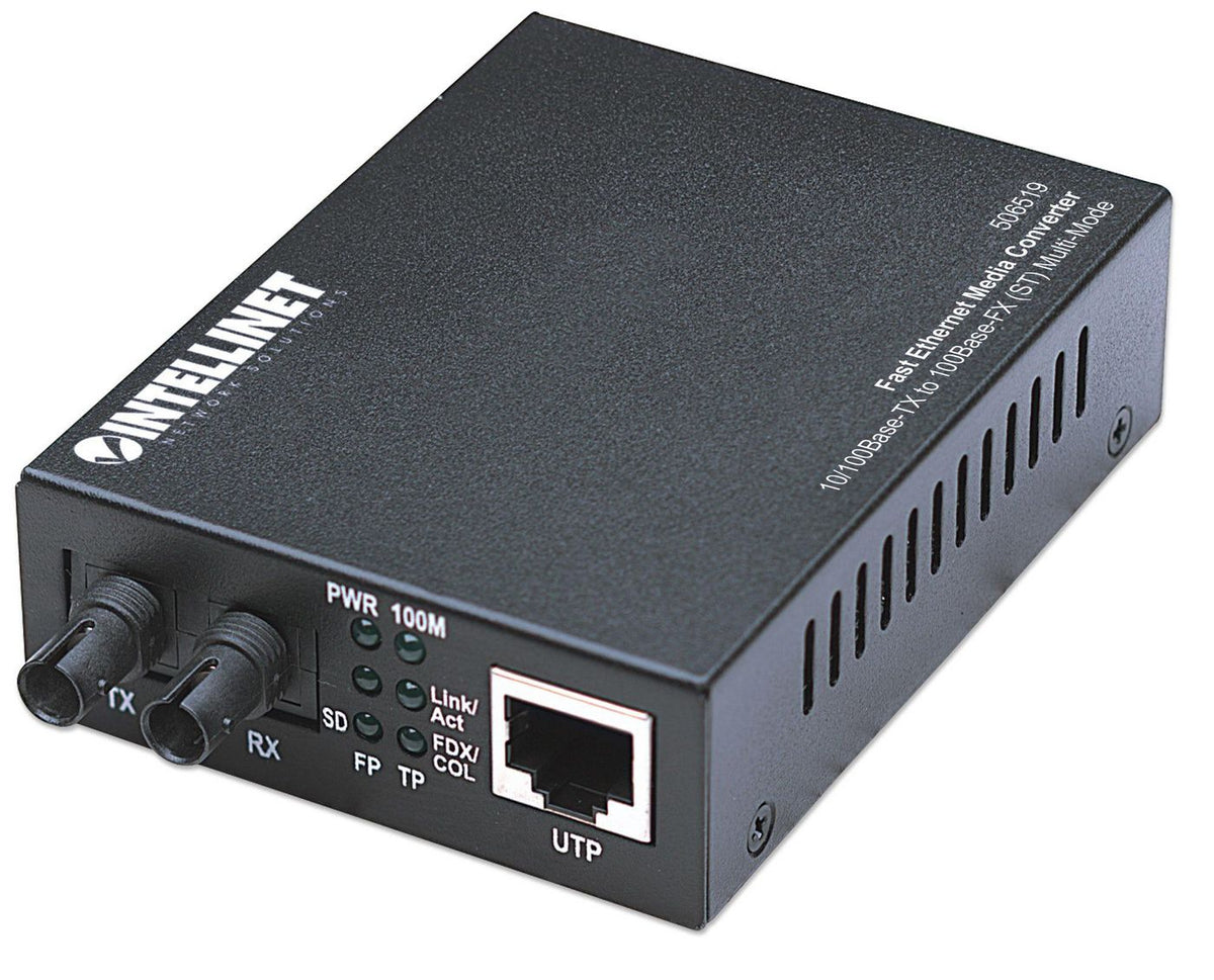 Intellinet Fast Ethernet Multimode 2km Fast Ethernet Media Converter, 10/100Base-Tx to 100Base-Fx (ST) Multi-Mode, 2 km (1.24 mi) (Euro