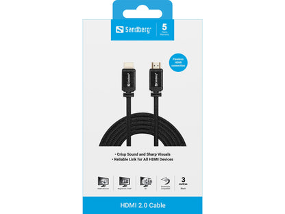 Sandberg HDMI 2.0 Cable 19M-19M, 3m