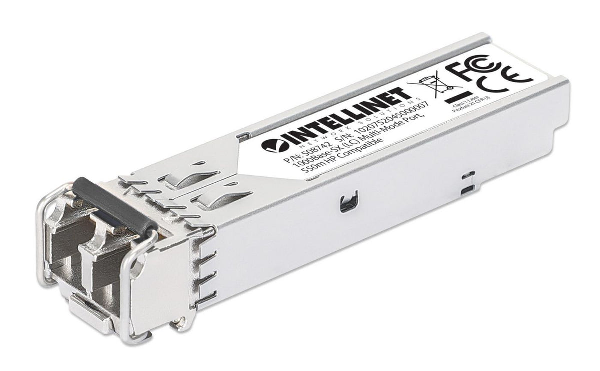 Intellinet Transceiver Module Optical, Gigabit Fiber Sfp Mini-Gbic, 1000Base-Sx (Lc) Multi Mode Duplex Port, 550M, Wavelength 850Nm, Ethernet,