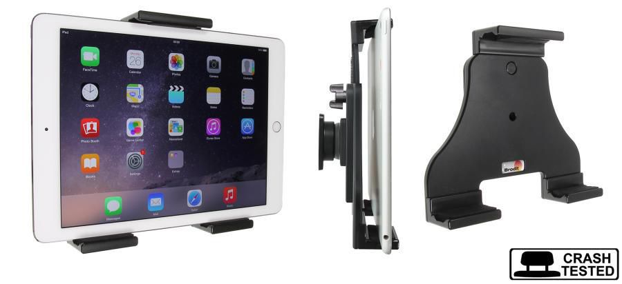 Brodit Passive holder w. tilt swivel Adjustable holder. Fits devices w/ or w/o skin/case w/ height 140-195mm, max thickness 25mm