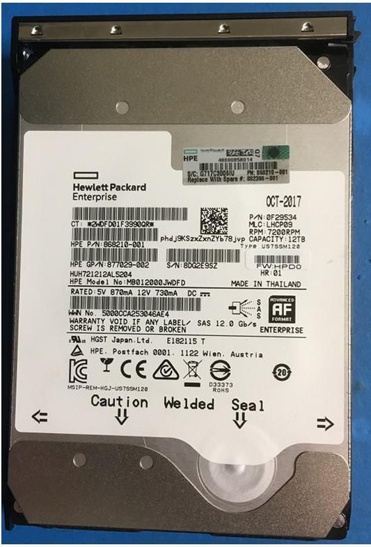 HPE HPE DX 12TB SAS 7.2K LFF LP 512e FIO HDD