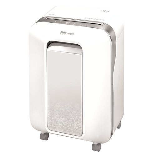 Fellowes LX Series LX201 paper shredder Micro-cut shredding 23 cm Silver, White