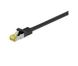 Mercodan Patch cable KAT6A 1.0m, S/FTP LSZH, RJ45 with shield 600MHz, Black, with KAT7 cable