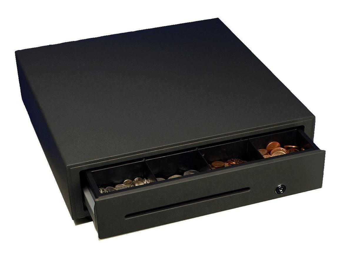 Star Micronics CB-2002 LC FN cash drawer eco black 410 x 415 x 114mm, Slide-Out, Coins:8, Notes:4, Receipt:1, incl.: RJ12 connection