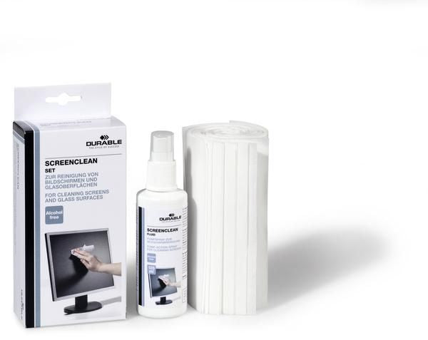 Durable Screenclean Set Lcd/Tft/Plasma Equipment Cleansing Wet/Dry Cloths & Liquid 125 Ml