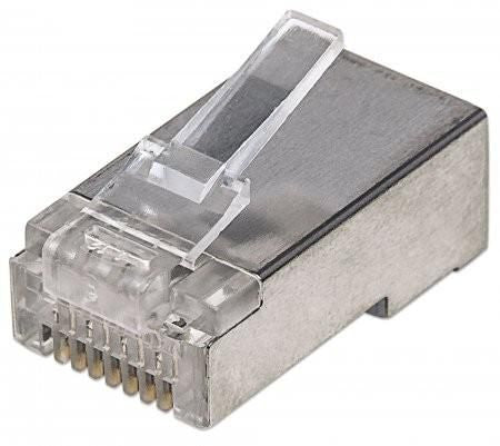 Mercodan Modular plug RJ45, CAT5E Solid/Stranded FTP Shielded, 50u", 100 pcs. in bag, COF-LAN