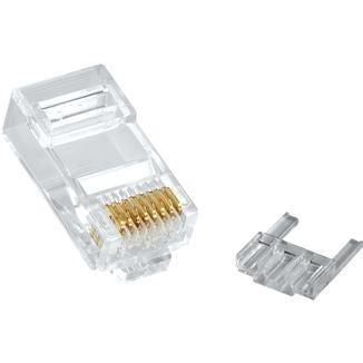 Mercodan Modular plug RJ45, KAT6 Solid/Stranded Unshielded, 50u" with load bar, 100 pcs. per bag, COF-LAN