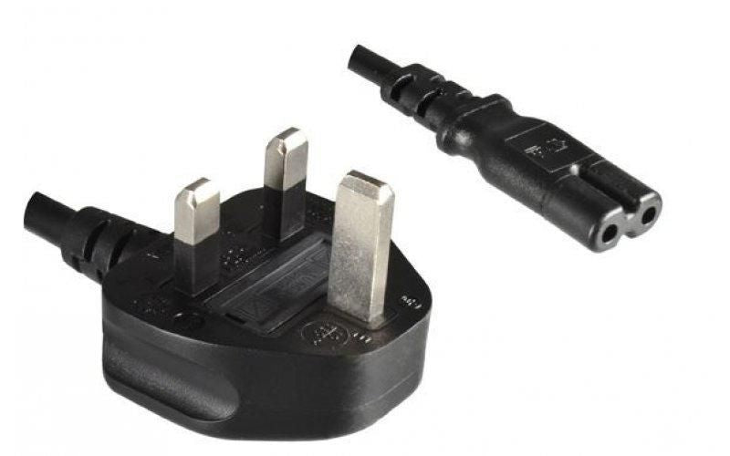Mercodan English power cord, 1.8m to C7, B+C, shaver plug, black, 3A-250V, H05VVH2-F2x0,75mm², ASTA Approval, UK Power Cord