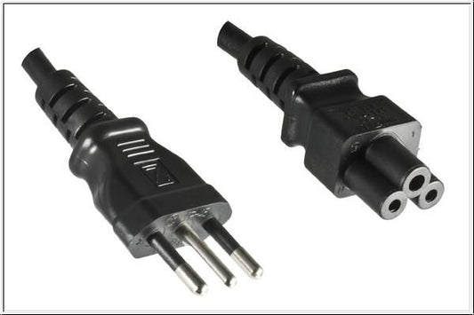 Mercodan Italian Power Cord 1.8m, black, A+C Mickey Mouse plug, 10A-250V 3G0.75mm² Italy Power Cord