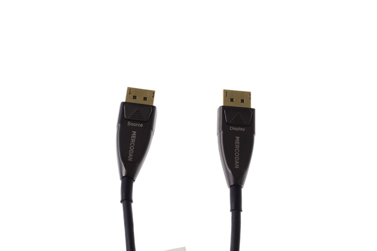 Mercodan Fiber Displayport 10m, DP 1.4, 32Gbps,, 4:4:4, 8K 60p, black, Displayport: Male - Displayport: Male