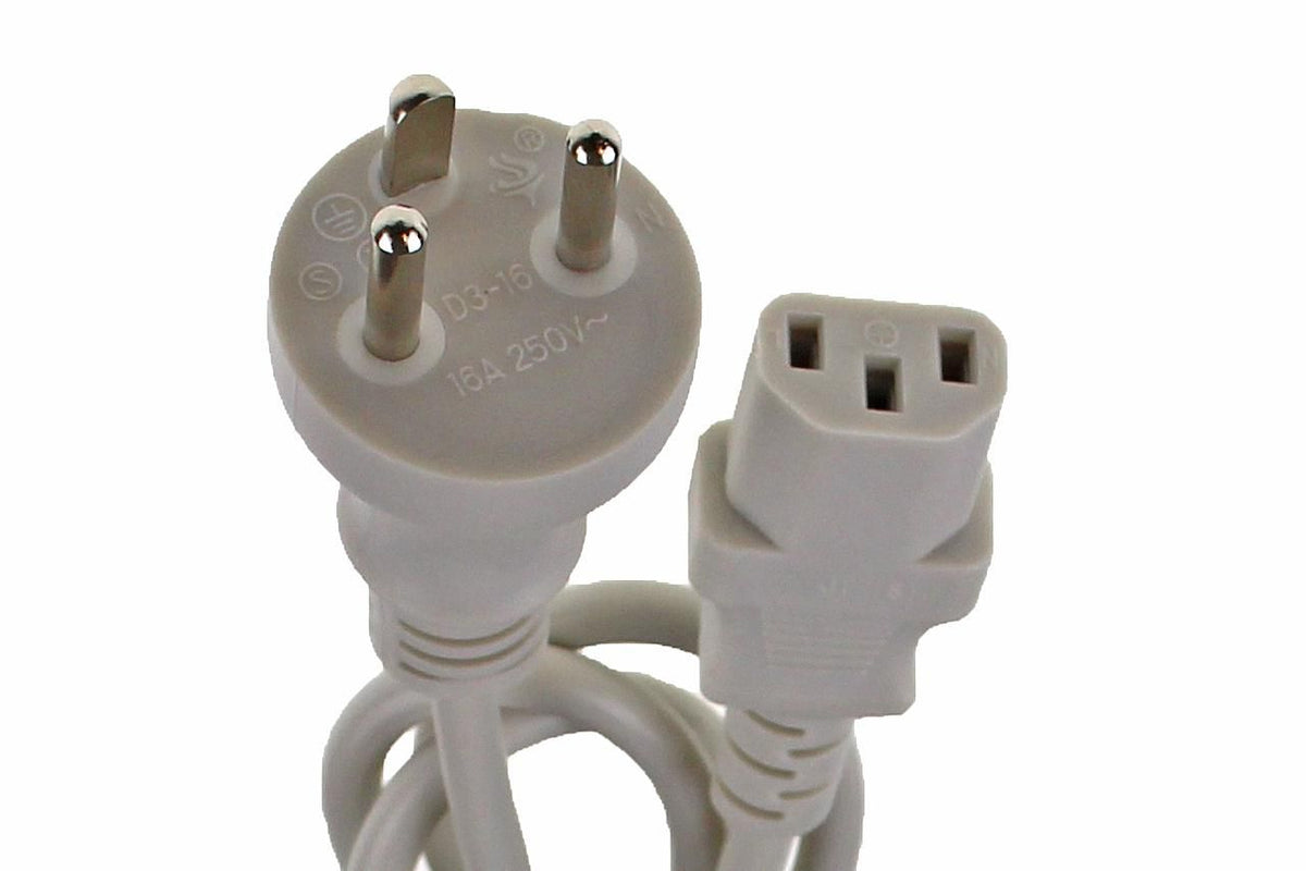 Mercodan DK power cable Grey 1.8m, Straight appliance plug earthed, to C13, HO5VV-F 3G 0,75mm², 10A-250V.