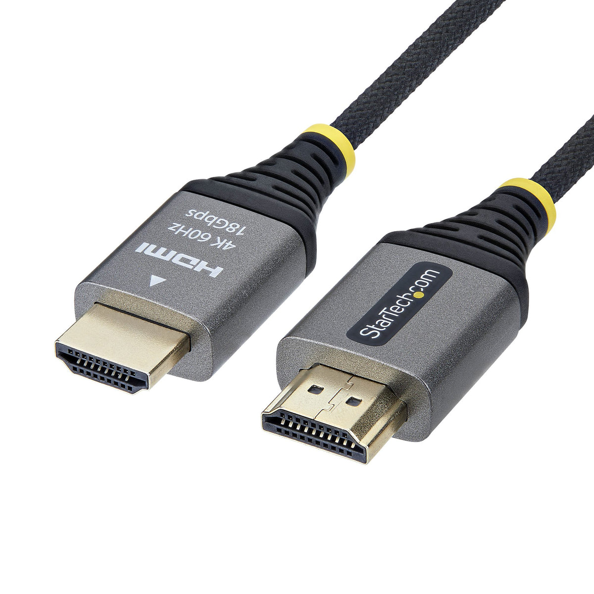 StarTech.com 50cm (1.6ft) Premium Certified High Speed HDMI Cable, Ultra Flexible HDMI Cable, 4K 60Hz/1440p 144Hz w/HDR10/ARC, 18Gbps, High Flex Braided HDMI Cord