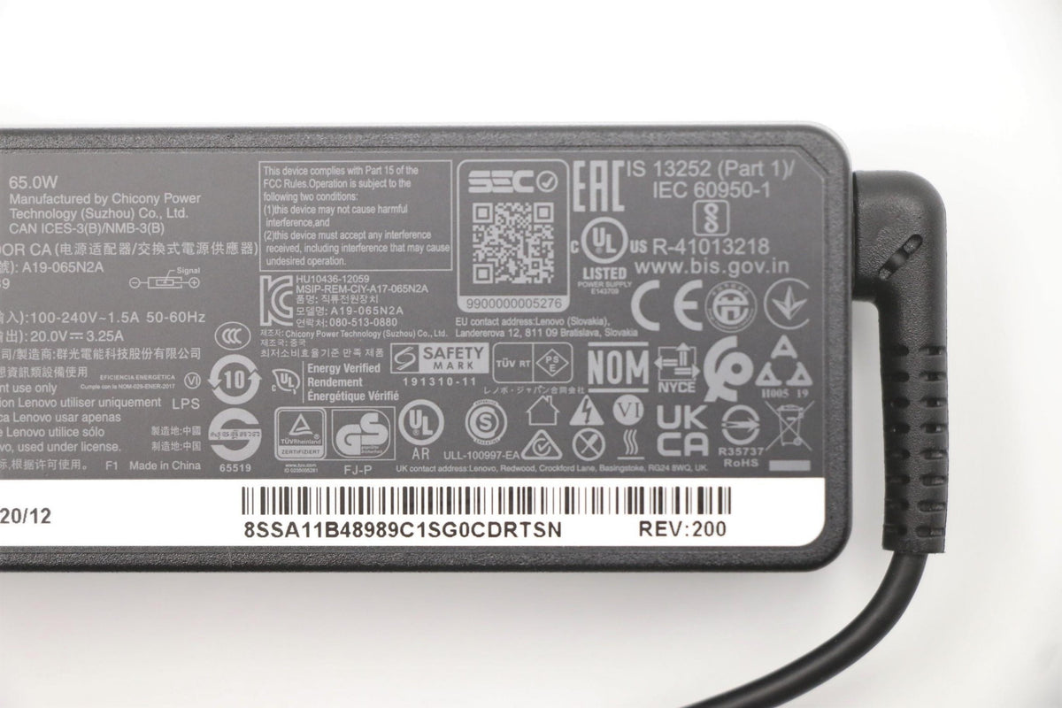 Lenovo 5A10V03250 power adapter/inverter Indoor 65 W Black