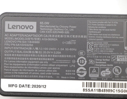 Lenovo 5A10V03250 power adapter/inverter Indoor 65 W Black