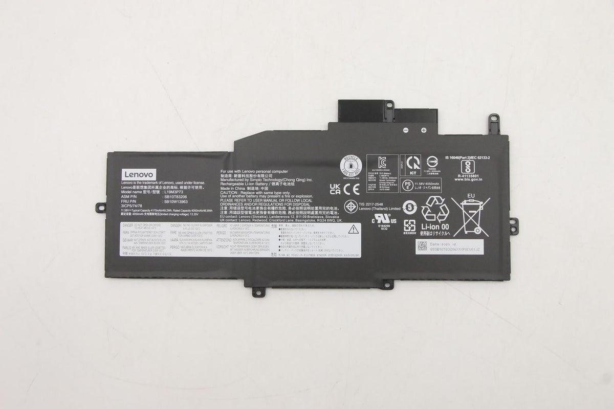 Lenovo 48.2Wh internal lithium-ion battery for Lenovo notebooks Internal,3c,48.2Wh,LiIon,SMP, Battery, Lenovo