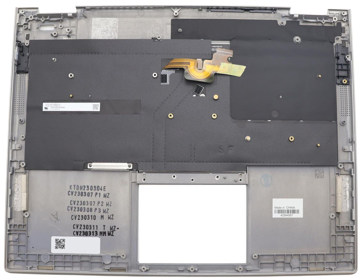 Lenovo Hotrod-1 FRU KBD Bezel ASM WLAN Icelandic (Chicony) (color: Titanium, material: Mg, Hybrid plastic) 5M11B59858, Cover + keyboard,