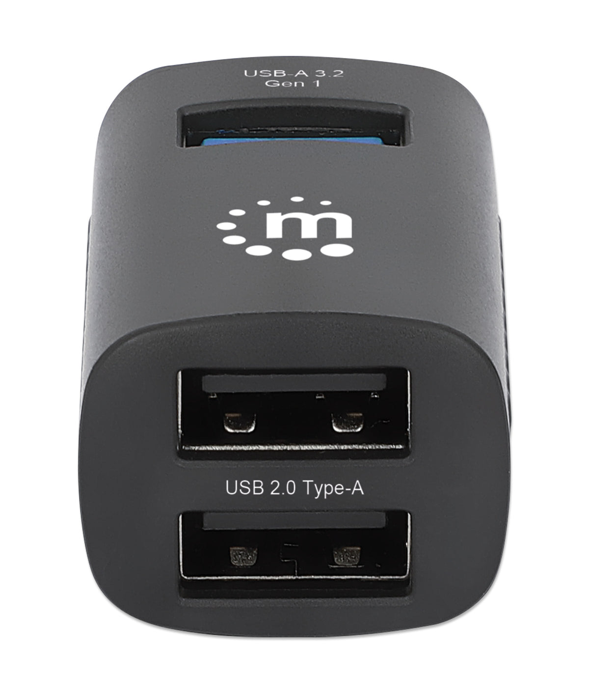 Manhattan USB-C 3-Port Hub, ULTRA COMPACT, 3x USB-A Ports (1x 5 Gbps USB 3.2 Gen1 aka USB 3.0, 3 x 480 Mbps USB 2.0), USB powered (no external power supply required)