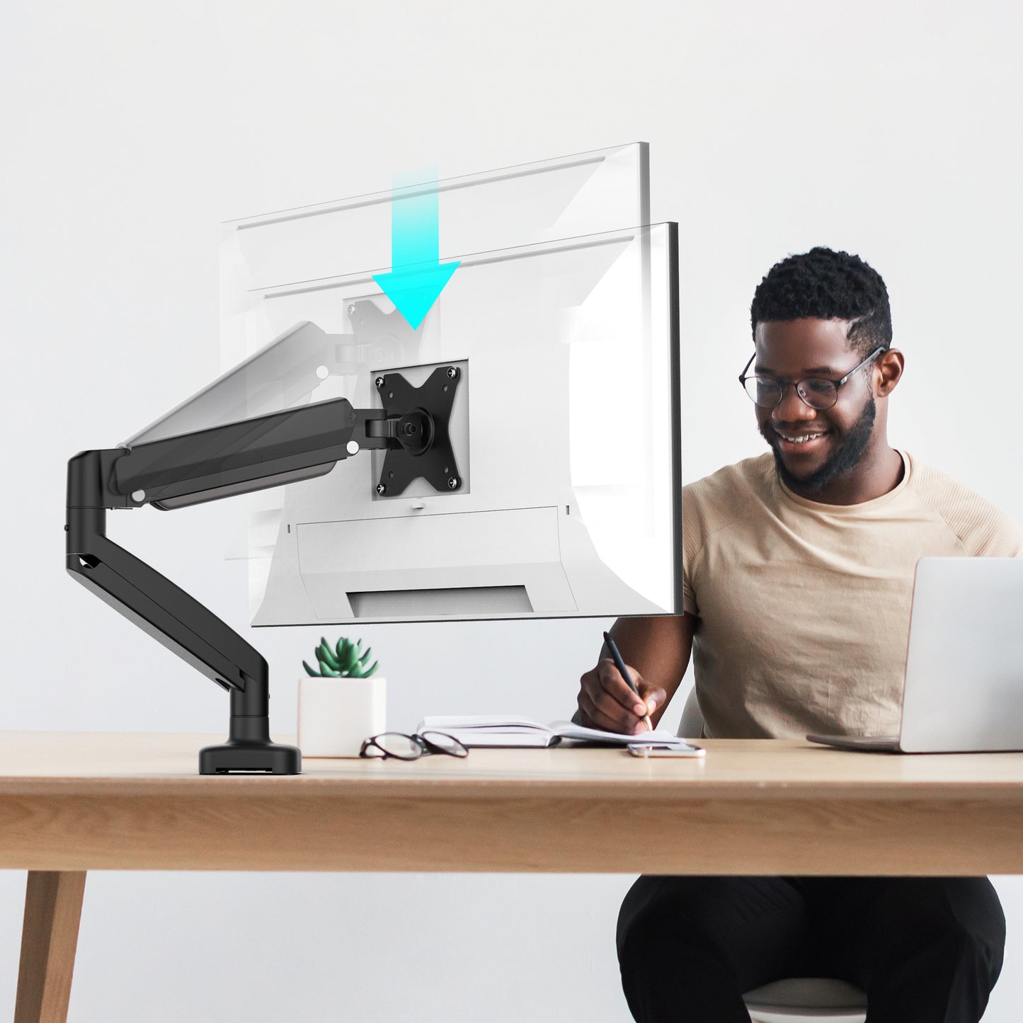 j5create JTSA101 Ergonomic Monitor Mount, Black