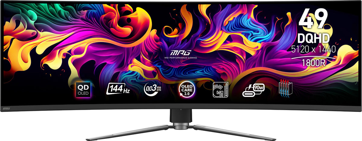 MSI MPG 491CQP QD-OLED computer monitor 124.5 cm (49") 5120 x 1440 pixels Dual WQHD Black