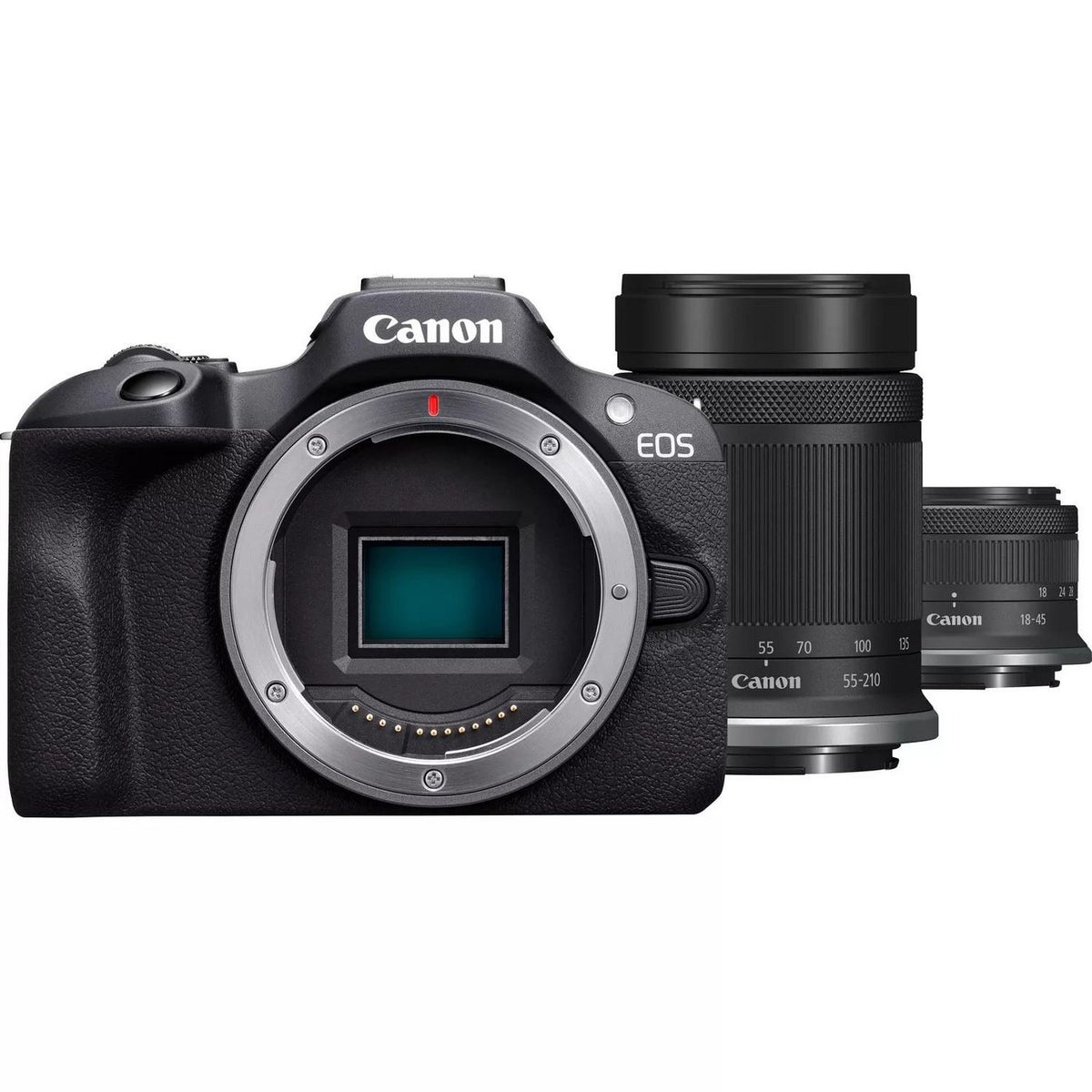 Canon Eos R100 + Rf-S 18-45Mm F4.5-6.3 Is Stm + Rf-S 55-200Mm F5-7.1 Is Stm Kit Milc 24.1 Mp Cmos 6000 X 4000 Pixels Black