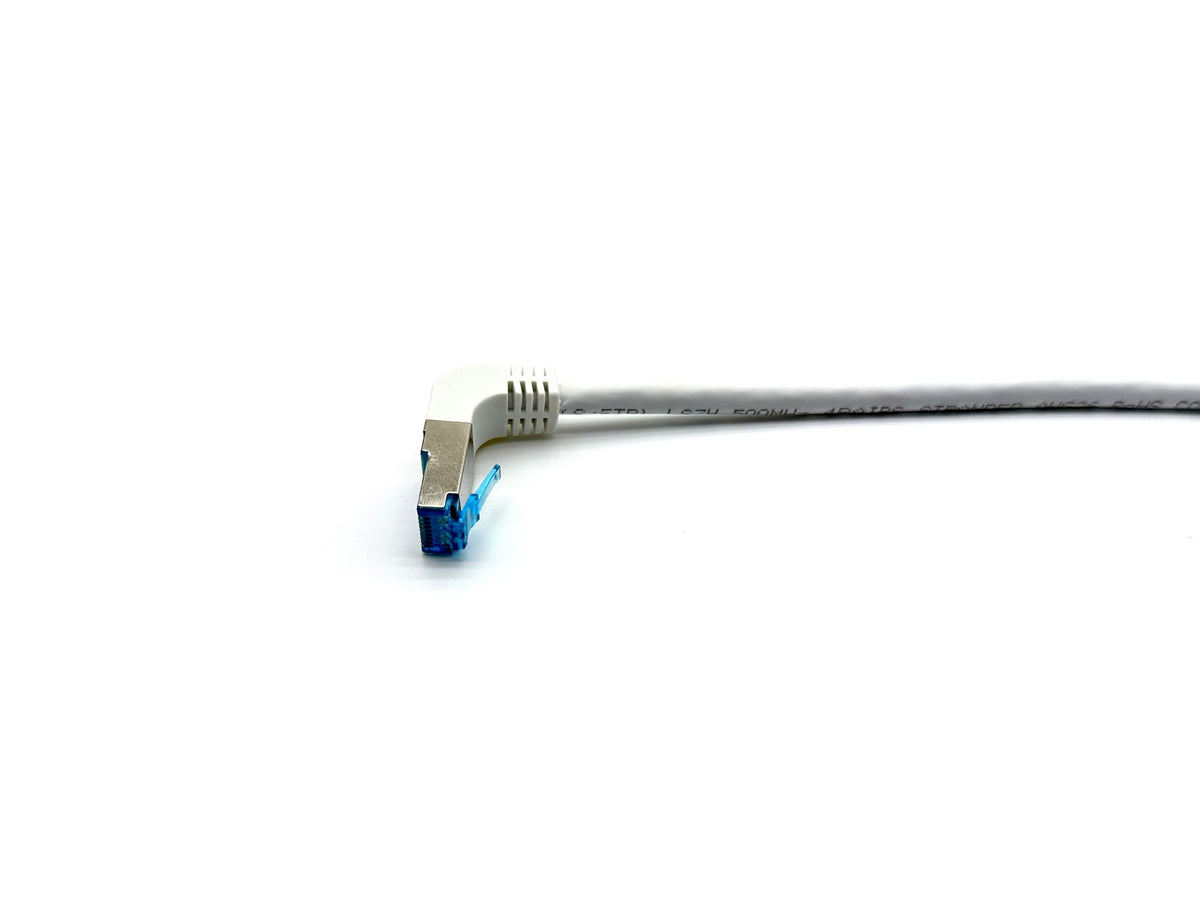 Equip Cat.6A S/FTP Patch Cable, Angled to Straight plug, 5.0m, White