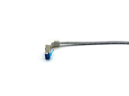 Equip Cat.6A S/FTP Patch Cable, Angled to Straight plug, 5.0m, White