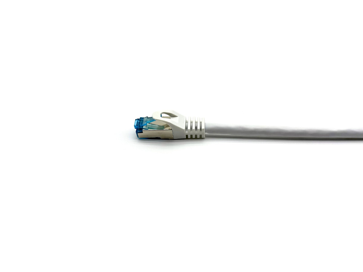 Equip Cat.6A S/FTP Patch Cable, Angled to Straight plug, 5.0m, White