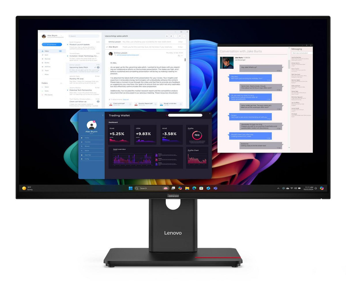 Lenovo Thinkvision T27Ud-40 Led Display 68.6 Cm (27") 3840 X 2160 Pixels 4K Ultra Hd Lcd Black