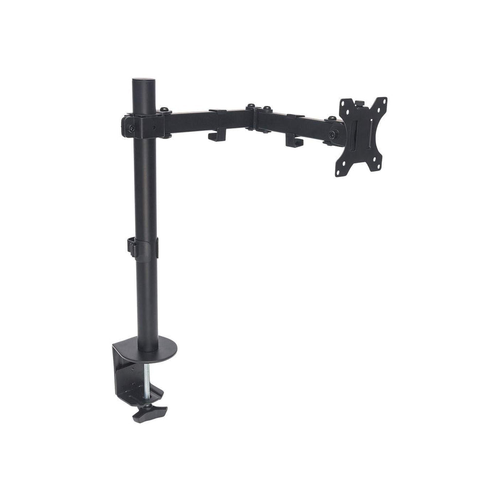 Manhattan Desk Mount for TV & Monitors (Full Motion), For screens 13" to 27", Clamp fitting to desk, VESA compatibility: 75x75mm and 100x100mm - check the dimensions of the four mounting holes on back of screen to ensure it fits, Max 8kg, Bracket, Lifetim