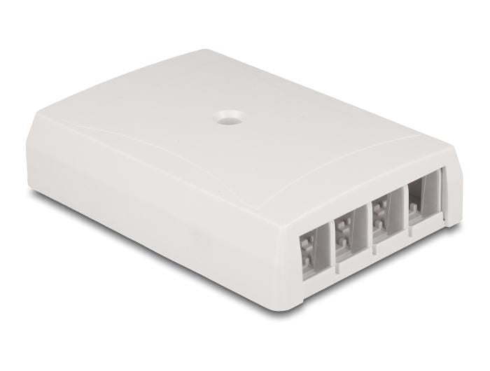 Delock Keystone Surface Mounted Box surface mounted 4 Port for fiber optic and network white