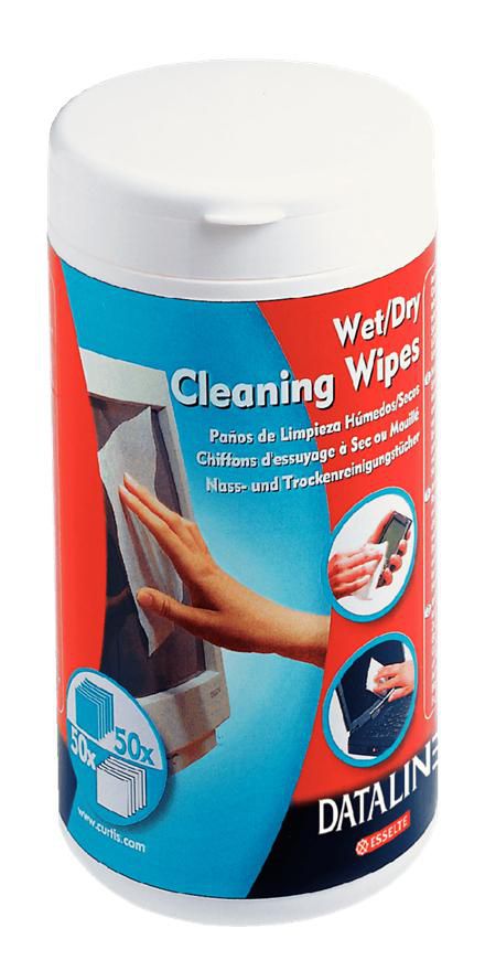Esselte Wet & dry wipes for cleaning For Screen and Surfaces metal and glass surfaces, printers, keyboards, telephones and office equipment.