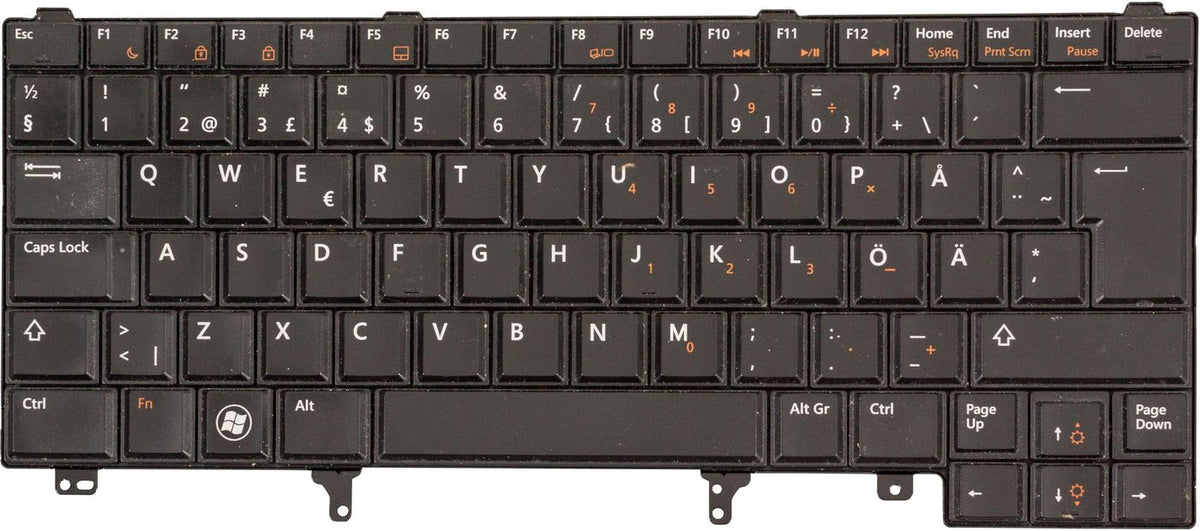 Dell Keyboard, Swedish/Finnish, 84 Keys, Black, Expanded Memory Specification Non Backlit.