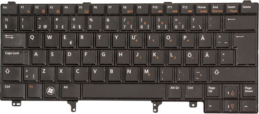Dell Keyboard, Swedish/Finnish, 84 Keys, Black, Expanded Memory Specification Non Backlit.