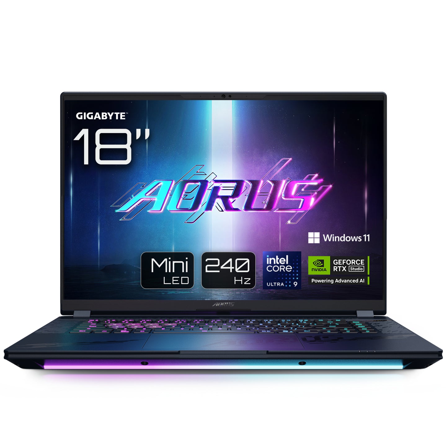 GIGABYTE AORUS MASTER 18 BZH Gaming Laptop - 18.0“, 240Hz WQXGA, Intel Core 275HX, NVIDIA RTX 5090 GPU, 32GB DDR5 5600MHz, 2 x Gen4 1TB SDD, Windows 11 Pro, 2 Year Warranty, AORUS MASTER 18 BZHC6UKD65SP