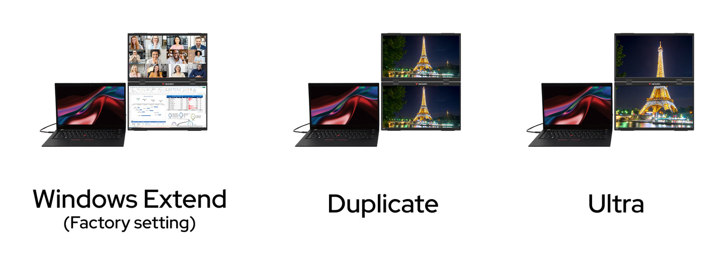 Verbatim Portable 15.6" FHD Dual Monitor Essentials Portable monitor Black 15.6" LCD 1920 x 1080 pixels