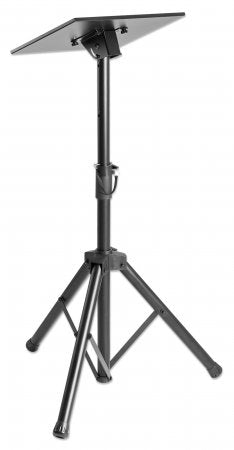 Manhattan Tripod Floor Mount for TV/Monitor/Projector/Laptop, For screens: 13" to 32", VESA compatibility: 75x75 and 100x100mm - check the dimensions of the four mounting holes on back of screen to ensure it fits, Max 15kg, Height Adjustable, Black, Brack