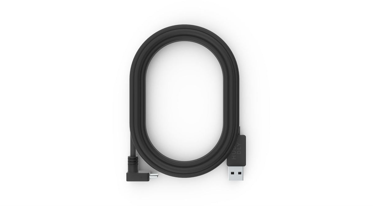Huddly USB 3 Cable - Type Angled C to A cable 5.0m 12-7090043790368, 5 m, USB C, USB A, USB 3.2 Gen 1 (3.1 Gen 1), Black