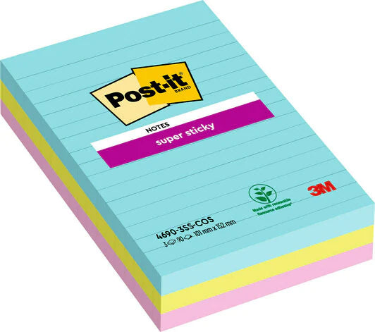 3M 7100234251 note paper Rectangle Green, Pink, Turquoise 90 sheets Self-adhesive